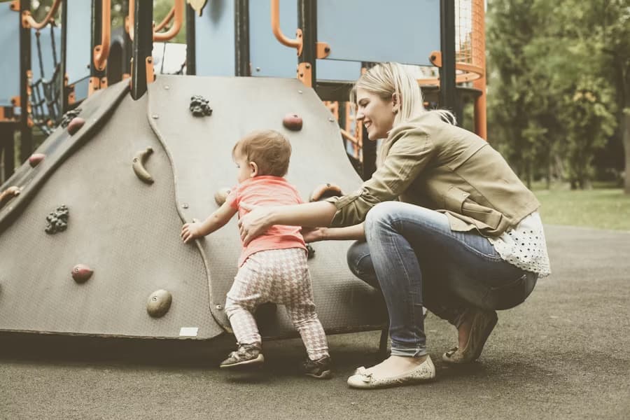 Mum with baby at playground